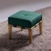 Kit 02 Puffs Decorativos 45cm Martínez Veludo Pés Madeira Verde/Mel G62 - Gran Belo