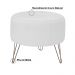 Kit 02 Puffs Decorativos Redondo Pés Metal Couro Branco Fosco - Gran Belo