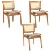 Kit 03 Cadeiras Decorativas Sala de Jantar Madeira Champagne Ravi Linho Bege G60 - Gran Belo