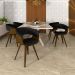 Kit 03 Cadeiras Giratórias Decorativa para Sala de Jantar Ohana PU Preto G56 - Gran Belo
