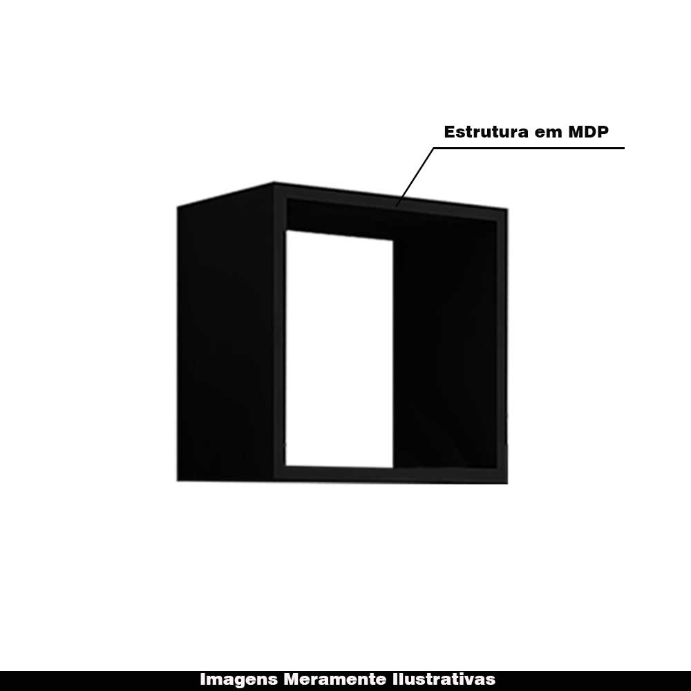 Kit 03 Nichos Organizador 30x30cm Preto G01 - Gran Belo