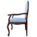 Kit 03 Poltronas Decorativas Sala de Estar Base Madeira Maciça Adrie Sarja Bege/Imbuia G36 - Gran Belo