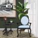 Kit 03 Poltronas Decorativas Sala de Estar Base Madeira Maciça Adrie Sarja Bege/Preto Fosco G36 - Gran Belo