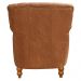 Kit 03 Poltronas Decorativas Sala de Estar Brunei Pés Madeira Couro Mel - Gran Belo