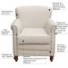 Kit 03 Poltronas Decorativas Sala de Estar Brunei Pés Madeira Couro Off White G58 - Gran Belo