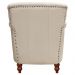 Kit 03 Poltronas Decorativas Sala de Estar Brunei Pés Madeira Couro Off White G58 - Gran Belo