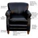 Kit 03 Poltronas Decorativas Sala de Estar Brunei Pés Madeira Preto Couro G58 - Gran Belo