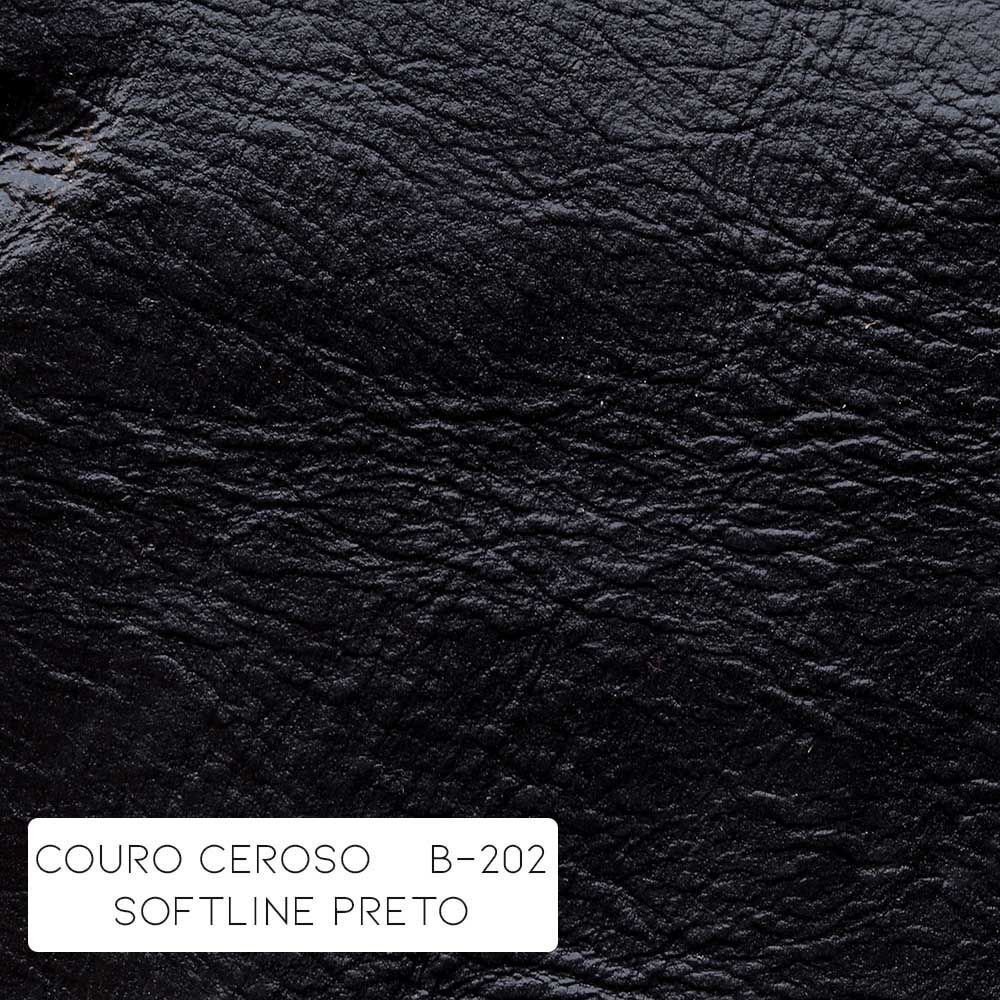 Kit 03 Poltronas Decorativas Sala de Estar Brunei Pés Madeira Preto Couro G58 - Gran Belo