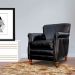 Kit 03 Poltronas Decorativas Sala de Estar Brunei Pés Madeira Preto Couro G58 - Gran Belo