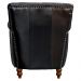 Kit 03 Poltronas Decorativas Sala de Estar Níger Pés Madeira Couro Preto G58 - Gran Belo
