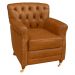 Kit 03 Poltronas Decorativas Sala de Estar Níger Pés Príncipe Couro Mel G58 - Gran Belo