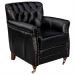 Kit 03 Poltronas Decorativas Sala de Estar Níger Pés Príncipe Couro Preto G58 - Gran Belo