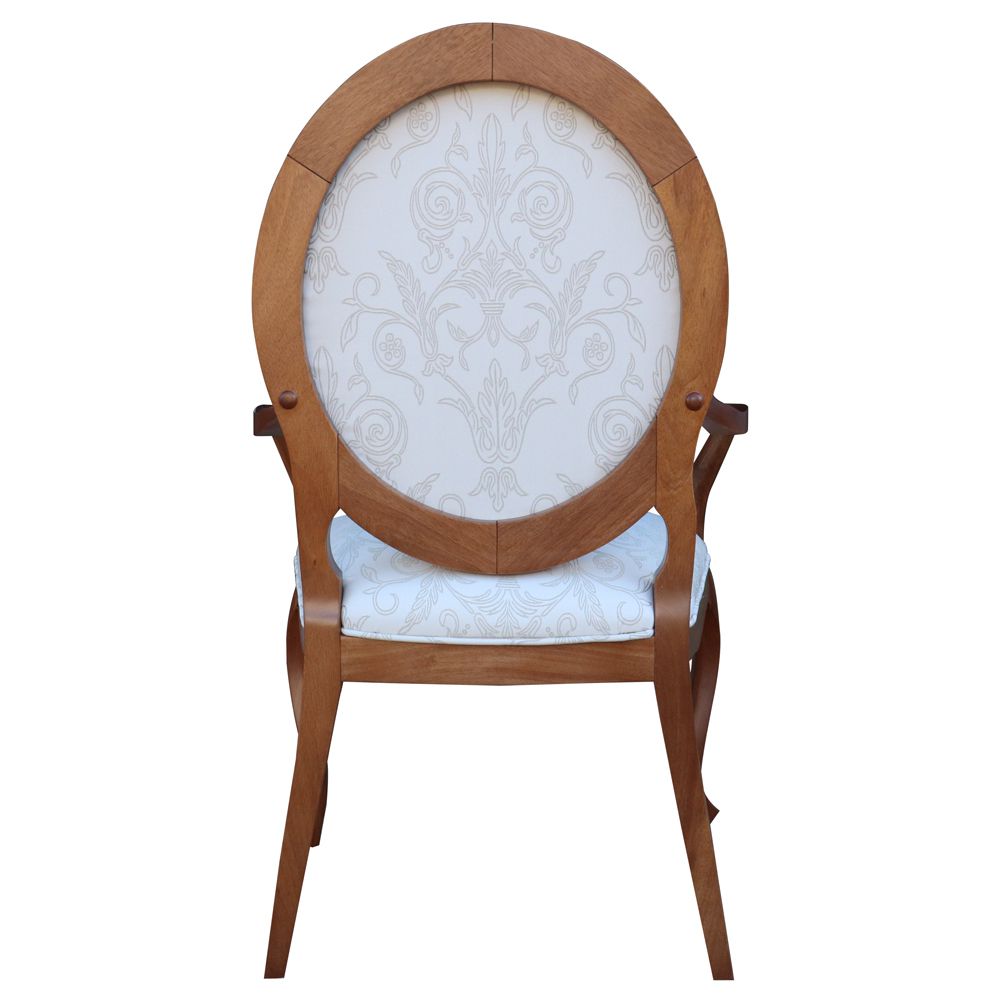Kit 04 Poltronas Decorativas Sala de Estar Base Madeira Maciça Adrie Sarja Bege/Amêndoa Mel - Gran Belo