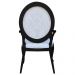 Kit 04 Poltronas Decorativas Sala de Estar Base Madeira Maciça Adrie Sarja Bege/Preto Fosco G36 - Gran Belo