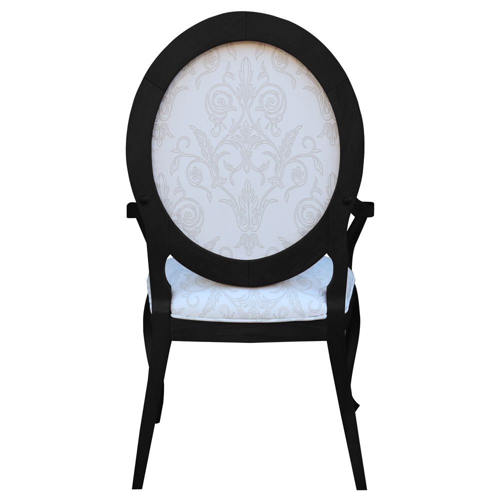 Kit 04 Poltronas Decorativas Sala de Estar Base Madeira Maciça Adrie Sarja Bege/Preto Fosco G36 - Gran Belo