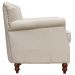 Kit 04 Poltronas Decorativas Sala de Estar Brunei Pés Madeira Couro Off White G58 - Gran Belo