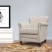 Kit 04 Poltronas Decorativas Sala de Estar Brunei Pés Madeira Couro Off White G58 - Gran Belo