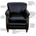 Kit 04 Poltronas Decorativas Sala de Estar Brunei Pés Madeira Preto Couro G58 - Gran Belo