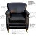 Kit 04 Poltronas Decorativas Sala de Estar Brunei Pés Príncipe Couro Preto G58 - Gran Belo
