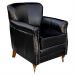 Kit 04 Poltronas Decorativas Sala de Estar Brunei Pés Príncipe Couro Preto G58 - Gran Belo