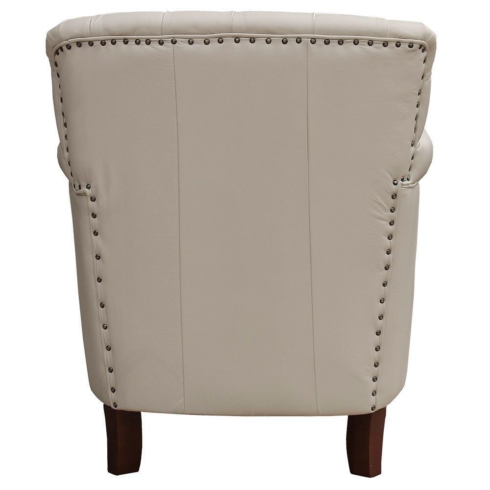 Kit 04 Poltronas Decorativas Sala de Estar Brunei Pés Príncipe Off White Couro G58 - Gran Belo