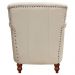Kit 04 Poltronas Decorativas Sala de Estar Níger Pés Madeira Couro Off White G58 - Gran Belo