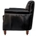 Kit 04 Poltronas Decorativas Sala de Estar Níger Pés Madeira Couro Preto G58 - Gran Belo