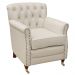 Kit 04 Poltronas Decorativas Sala de Estar Níger Pés Príncipe Couro Off White G58 - Gran Belo