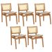 Kit 05 Cadeiras Decorativas Sala de Jantar Madeira Champagne Ravi Linho Bege G60 - Gran Belo