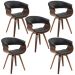 Kit 05 Cadeiras Giratória Decorativa para Sala de Jantar Ohana PU Preto G56 - Gran Belo