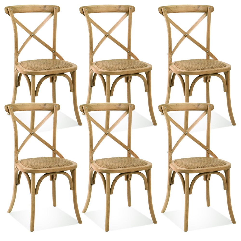 Kit 06 Cadeiras Para Sala de Jantar Cozinha Blair Oak - Gran Belo