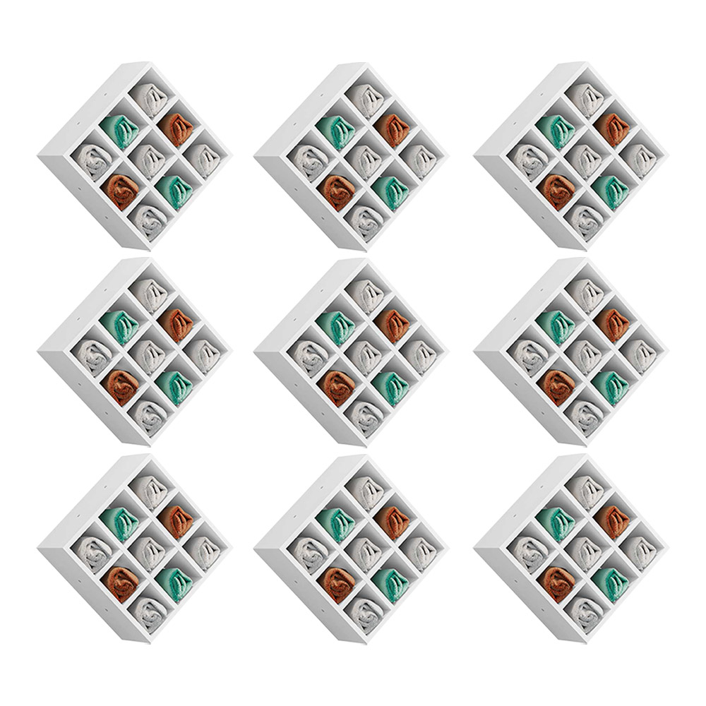 Kit 09 Nichos Porta Toalhas 09 Lugares 40x40cm Branco G01 - Gran Belo