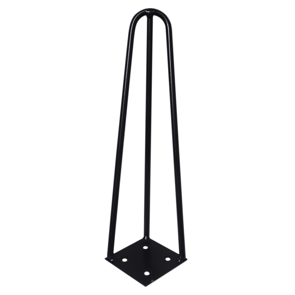 Kit 12 Pés de Metal 25 CM Hairpin Legs Mesas de Centro Puffs Preto G41