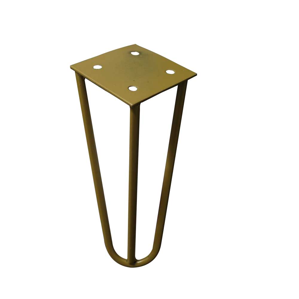 Kit 12 Pés de Metal 25 CM Hairpin Legs Rack e Puffs Dourado G41