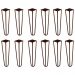 Kit 12 Pés de Metal 30 CM Hairpin Legs Mesa de Canto Rack e Puffs Bronze G41