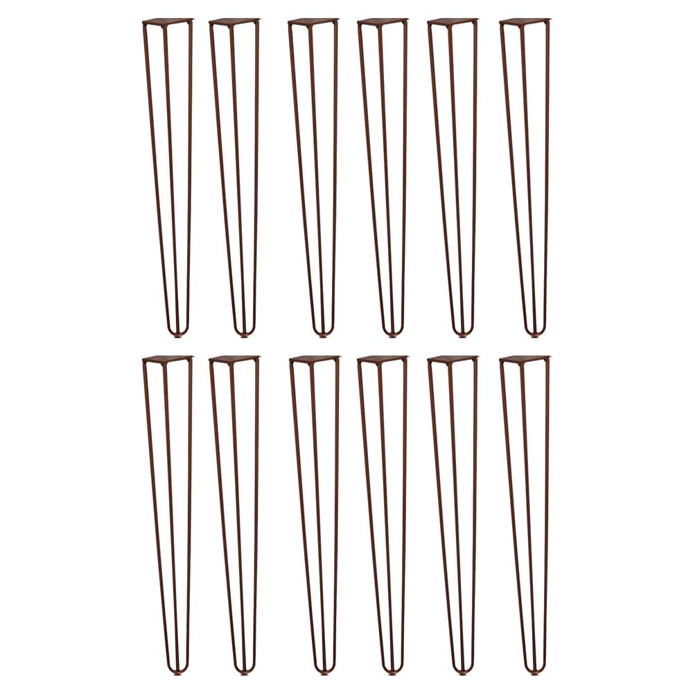 Kit 12 Pés de Metal 60 CM Hairpin Legs Mesa de Canto Aparador Bronze G41