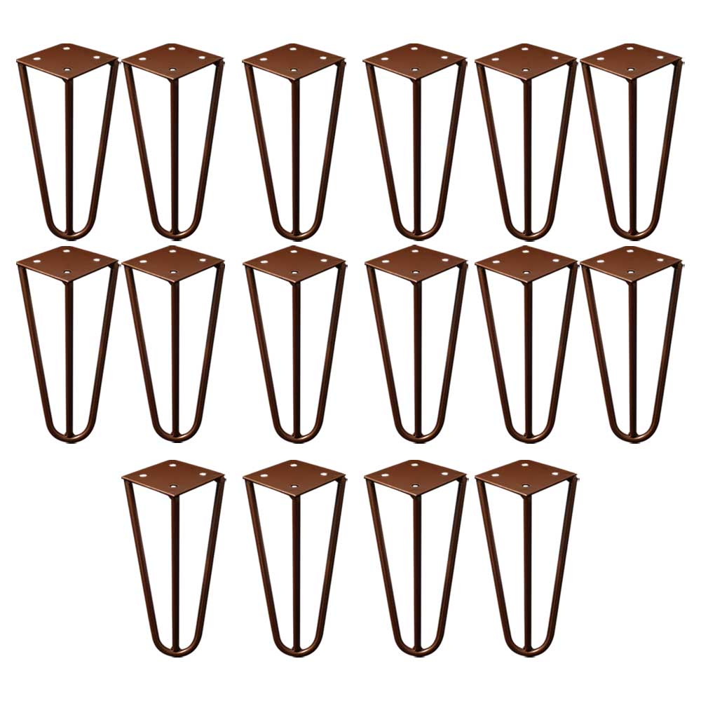 Kit 16 Pés de Metal 15 CM Hairpin Legs Mesas de Centro Puffs Bronze G41