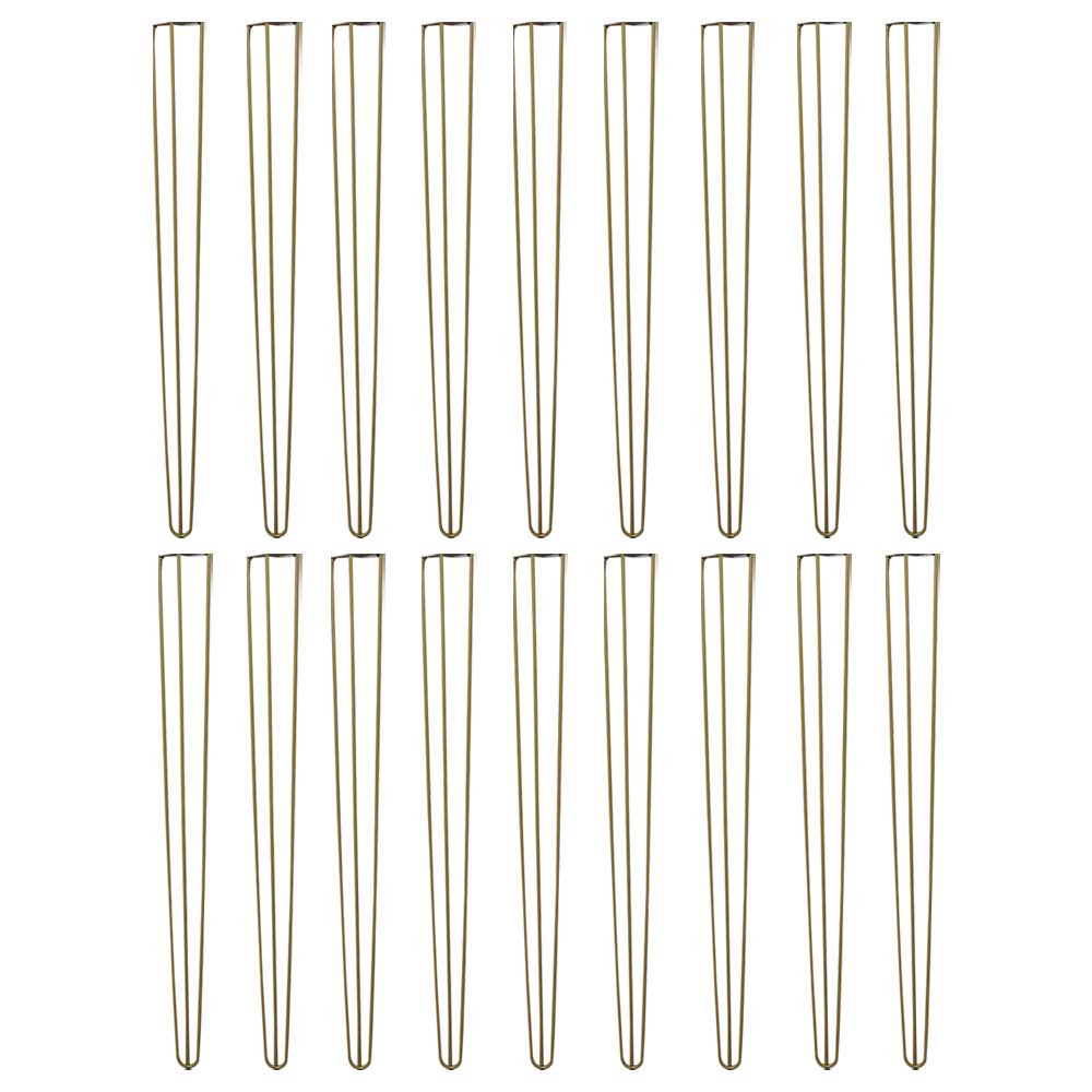 Kit 16 Pés de Metal 90 CM Hairpin Legs Aparador e Mesa de Canto Dourado G41