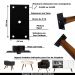Kit 18 Chapinhas Chapa Reta com Tubo Fixação Pés Palito Rosca 5/16 Preto G59
