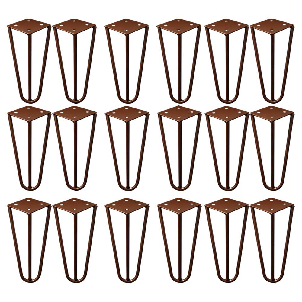 Kit 18 Pés de Metal 15 CM Hairpin Legs Mesas de Centro Puffs Bronze G41