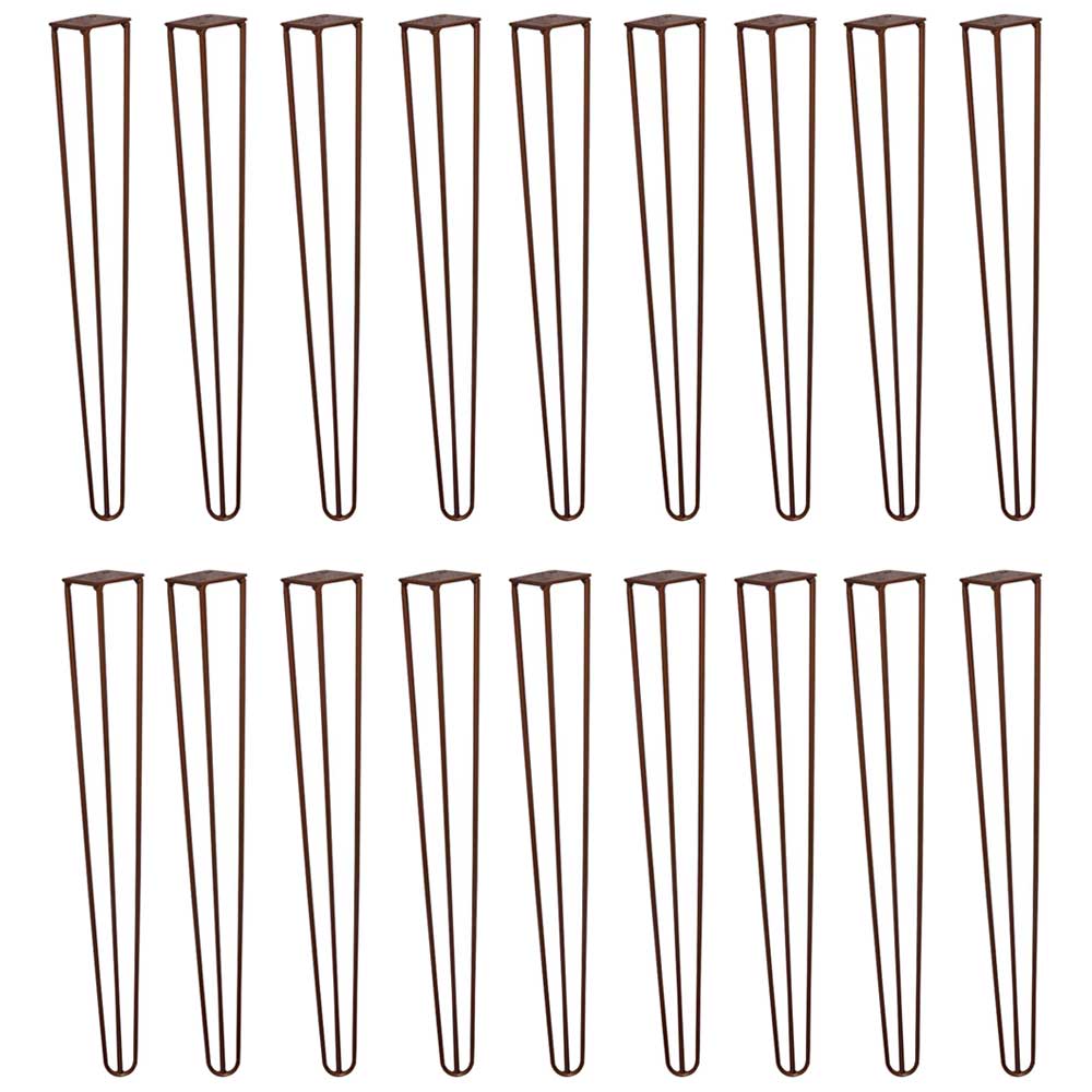 Kit 18 Pés de Metal 60 CM Hairpin Legs Mesa de Canto Aparador Bronze G41