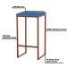 Kit 2 Banqueta Decorativa Billie Base Bronze Suede Azul Marinho G41 - Gran Belo