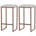 Kit 2 Banqueta Decorativa Billie Base Bronze Suede Bege G41 - Gran Belo