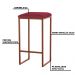 Kit 2 Banqueta Decorativa Billie Base Bronze Suede Bordô G41 - Gran Belo