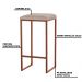 Kit 2 Banqueta Decorativa Billie Base Bronze Suede Cappuccino G41 - Gran Belo