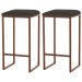 Kit 2 Banqueta Decorativa Billie Base Bronze Suede Marrom G41 - Gran Belo