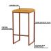 Kit 2 Banqueta Decorativa Billie Base Bronze Suede Mostarda G41 - Gran Belo
