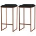 Kit 2 Banqueta Decorativa Billie Base Bronze Suede Preto G41 - Gran Belo