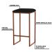 Kit 2 Banqueta Decorativa Billie Base Bronze Suede Preto G41 - Gran Belo