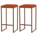 Kit 2 Banqueta Decorativa Billie Base Bronze Suede Telha G41 - Gran Belo